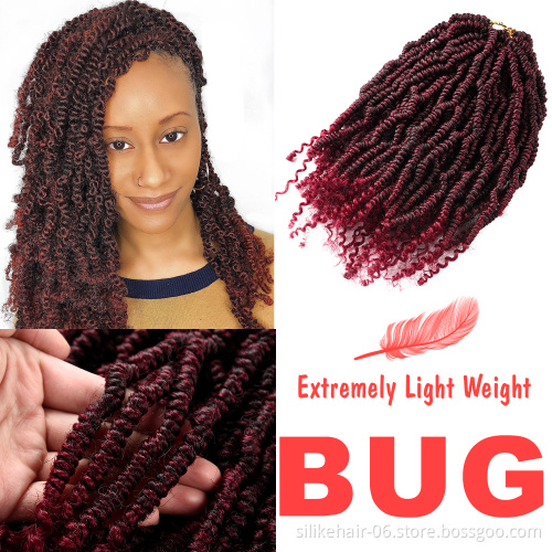 12" 18inches Synthetic Crochet Hair Pre Looped Fluffy Hair Extension Vigorous Pre-Twisted Passion Spring Twists Crochet Braids
